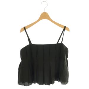 25SS SOFT LAWN HI LOW PLT CAMI キャミソール S ブラック /DO OS