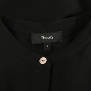 Theory 23SS POWDER CREPE SL MLT SHIRT ノースリーブブラウス バンドカラー S ブラック