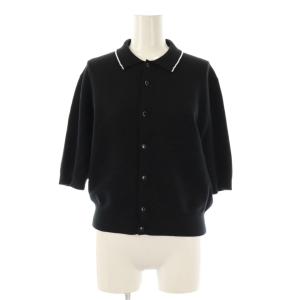 25SS コットンカシミヤ パールポロカーディガン F ブラック