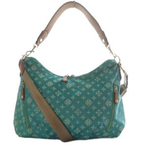ハンドバッグ ワンハンドル ショルダーバッグ 2way 斜め掛け モノグラム 総柄 ナイロン グリーン
