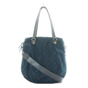 モノグラム 2WAYショルダーバッグ ハンド ナイロン 水色 グレー /RI OS