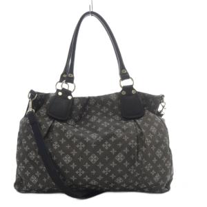 トートバッグ ショルダーバッグ 2way 斜め掛け モノグラム 総柄 ナイロン グレー /YO24