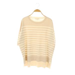 24SS 接触冷感 UVカット機能付きニット プルオーバー 半袖 38 ベージュ /DF OS