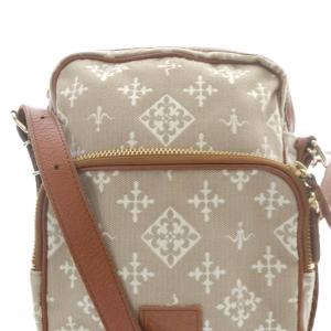 russet キャンバス ショルダーバッグ ロゴ 茶色 ブラウン /SR