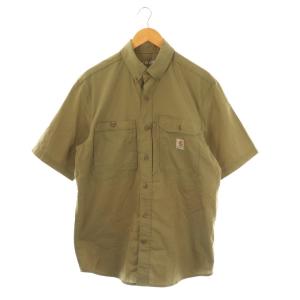 FORCE 半袖シャツ ボタンダウン M カーキ /HK OS