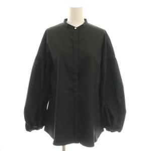 コンパクトツイルビッグパフ ブラウス 長袖 36 黒 ブラック /AT OS