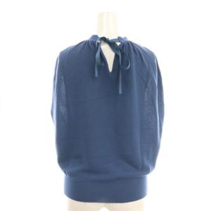 ANAYI 23AW バックリボンプルオーバー ニット カットソー ノースリーブ 36 青 ブルー /AT OS