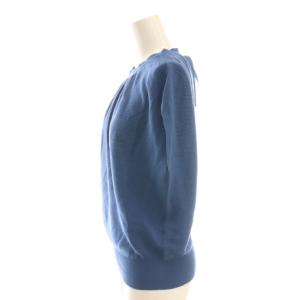 ANAYI 23AW バックリボンプルオーバー ニット カットソー ノースリーブ 36 青 ブルー /AT OS