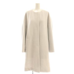 Super Seek Miha ウールノーカラーコート ミドル丈 36 グレー /AT OS