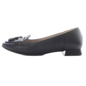 GINZA Kanematsu タッセル付きヒール ローファー レザー 23.5cm 黒 ブラック /SR