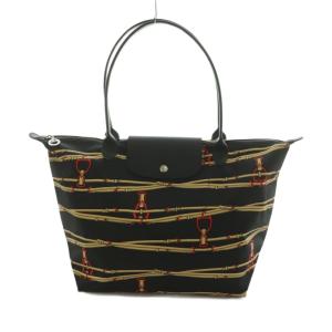 ル・プリアージュ トートバッグ 総柄 黒 ブラック ベージュ 赤 レッド /MI OS