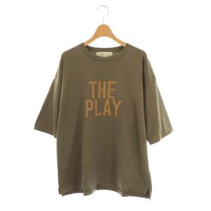THE PLAY7ブソデTシャツ カットソー プリント M ブラウン /HK OS