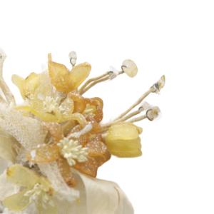 GASA フラワーブローチ アイボリー オレンジ /SR