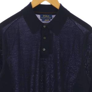 POLO RALPH LAUREN ニットポロシャツ ウール SP 紺 ネイビー /CX OS