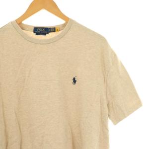 POLO RALPH LAUREN ロゴ刺繍半袖ニット カットソー LG ベージュ /DO OS