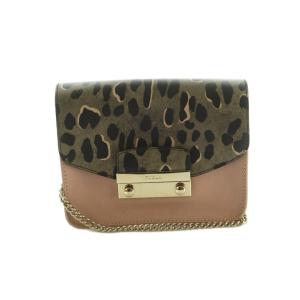メトロポリス ショルダーバッグ ミニ フラップ レオパード柄 ピンク ブラウン /MI OS