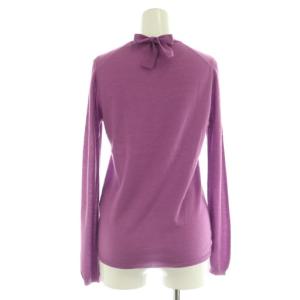 Drawer 22SS カシミヤシルク Vネックバックリボン ニット セーター 長袖 1 パープル /MY OS