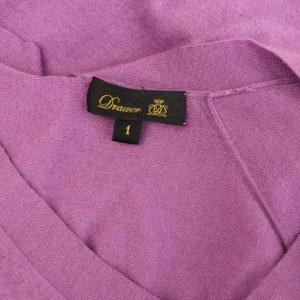 Drawer 22SS カシミヤシルク Vネックバックリボン ニット セーター 長袖 1 パープル /MY OS