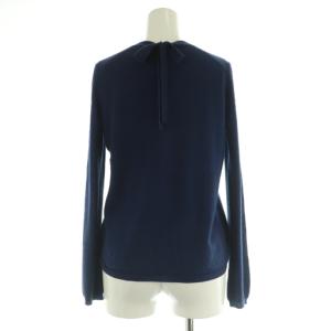 Drawer カシミヤシルク Vネックバックリボン ニット セーター 長袖 1 ネイビー /MY OS