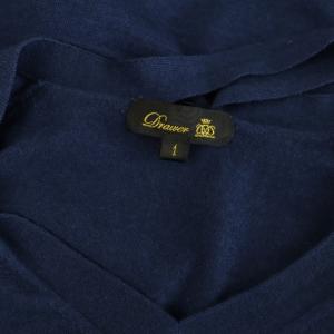 Drawer カシミヤシルク Vネックバックリボン ニット セーター 長袖 1 ネイビー /MY OS