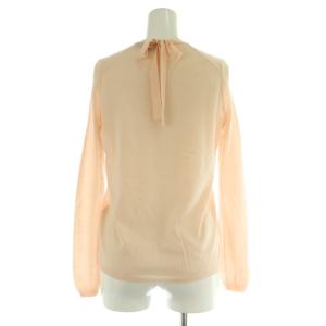 Drawer カシミヤシルク Vネックバックリボン ニット セーター 長袖 1 ピンク /MY OS