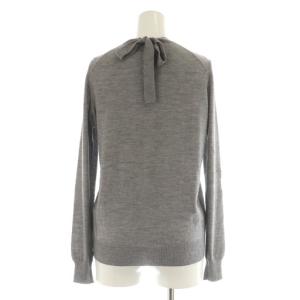 Drawer カシミヤシルク バックリボン Vネックニット セーター 長袖 1 グレー /MY OS