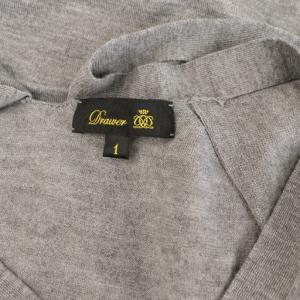 Drawer カシミヤシルク バックリボン Vネックニット セーター 長袖 1 グレー /MY OS