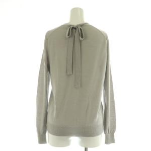 Drawer 22SS カシミヤシルク18G Vネックバックリボン ニット セーター 長袖 1 グレー /MY OS