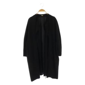 トリアセジョーゼット ノーカラーコート ブラック /DF OS