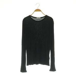 23AW テレコ ロングスリーブ プルオーバー ニット シアー ブラック /MY OS