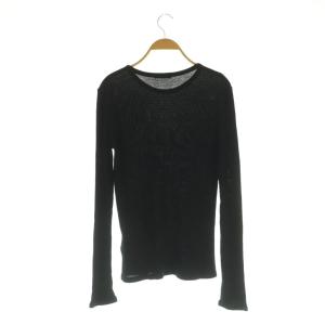 EVERYDAY I LIKE 23AW テレコ ロングスリーブ プルオーバー ニット シアー ブラック /MY OS
