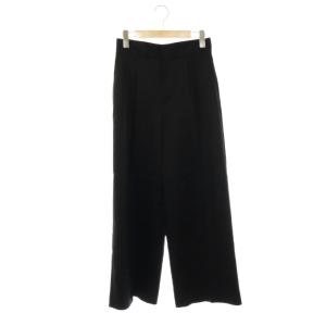 25SS サテンタックパンツ ストレート スラックス 34 黒 ブラック /AT OS
