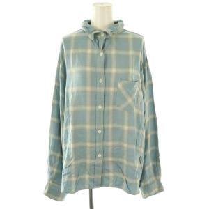 25SS MUSE別注 RAYON チェックシャツ M ライトブルー