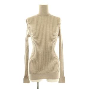 18Gカシミヤシルク混リブタートルネックニット プルオーバー 2 ベージュ /DF OS