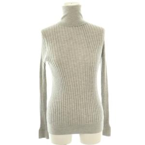 18Gカシミヤシルク混リブタートルネックニット プルオーバー 1 グレー /DF OS