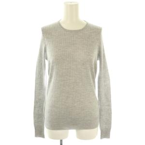 18G カシミヤシルク混リブクルーネックニット プルオーバー 2 グレー /DF OS