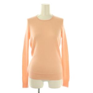 18G カシミヤシルク混リブクルーネックニット プルオーバー 2 サーモンピンク /DF OS