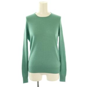 18G カシミヤシルク混リブクルーネックニット プルオーバー 2 グリーン /DF OS
