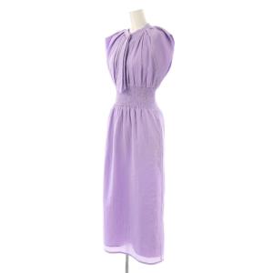 CELFORD 23AW ボータイタイトワンピース マキシ ロング ノースリーブ 36 紫 パープル /AT OS