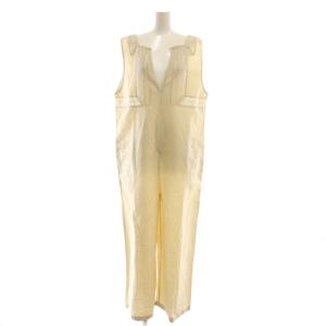 24AW Vネックサロペットオールインワン レース リネン M ベージュ /CX OS SH