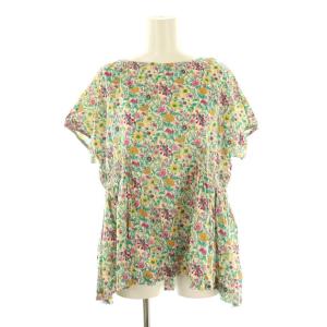 24SS Liberty Print Shirring Blouse ブラウス 半袖 花柄 オフホワイト