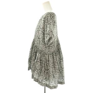 NE QUITTEZ PAS! 24SS Liberty Print Shirring Blouse ブラウス 半袖 総柄 ブラック オフホワイト