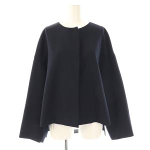 ADORE クールジョーゼットノーカラージャケット×パンツ スーツ セットアップ 38 ネイビー