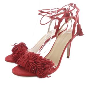 ファビオルスコーニ フリンジ レースアップサンダル 39 赤 レッド /SR
