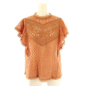 キカレーススタンドネック ブラウス 半袖 プルオーバー 38 テラコッタ /NR OS