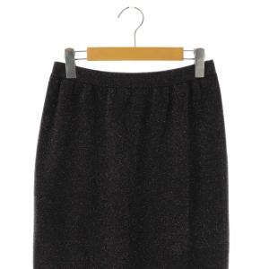 GRACE CONTINENTAL 25SS ラメタイトニットスカート ロング タイト 36 黒 /NR OS