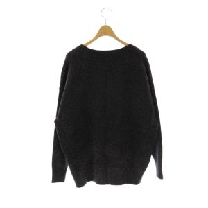 GRACE CONTINENTAL 25SS ラメVネックニットトップ セーター 長袖 36 黒 /NR OS