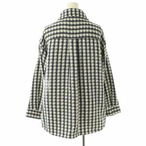 JUSGLITTY セットアップ パールボタン ツイード ジャケット フレアスカート ロング 1 ホワイト ブルー /HK