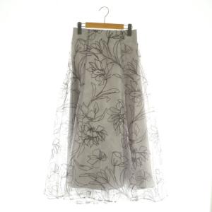 リコリスフロッキースカート ロング フレア チュール 36 グレー /MY OS