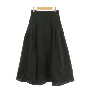 23SS ジャガードフレアスカート 1 ブラック /DO OS